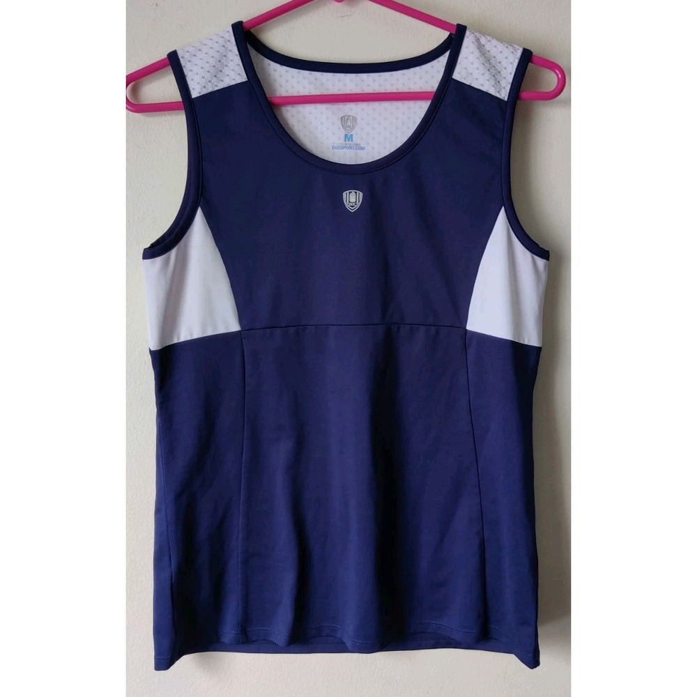 Duc Sport Women's Navy Blue White Racerback Tennis‎ Tank Top Size Medium